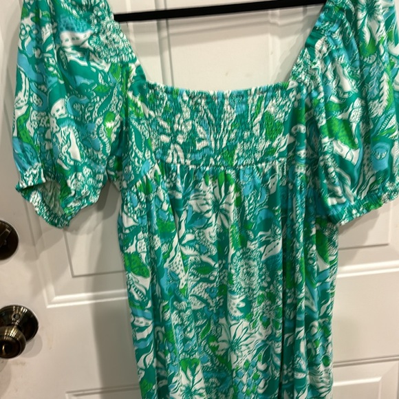 Lilly Pulitzer square necked fun fun dress in Blue and green - Picture 5 of 7